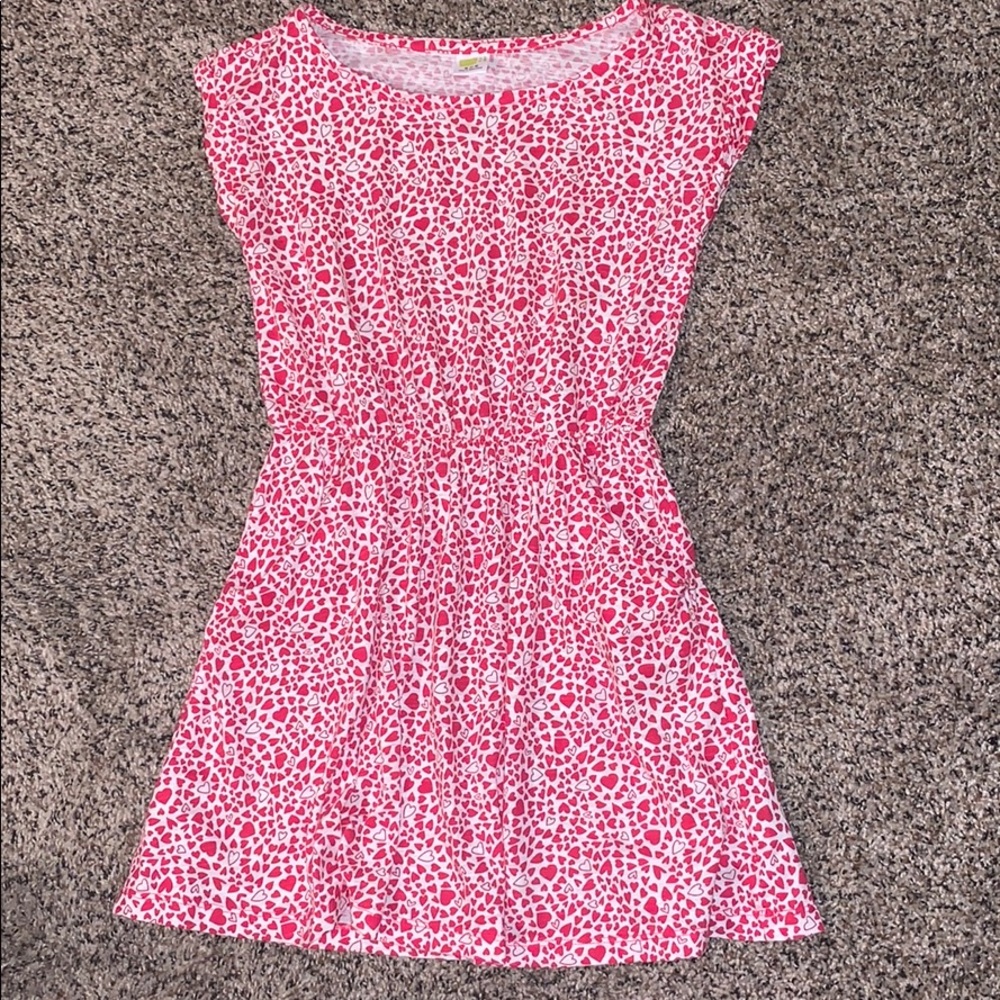 Red and white hearts dress with pockets
